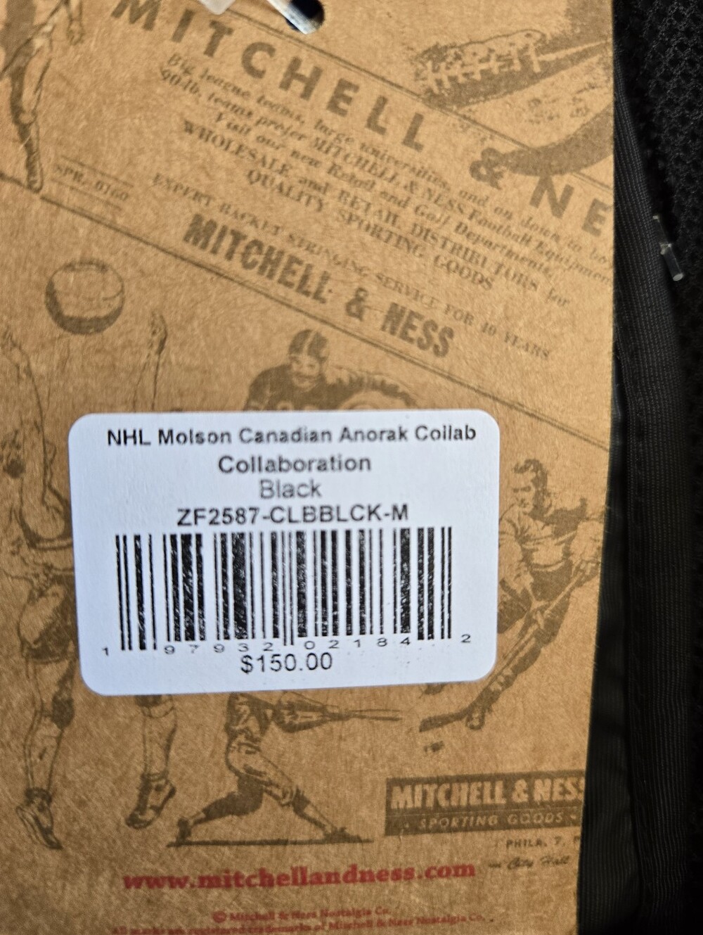 Mitchell & Ness ×Molson NHL NWT Black Pullover Nylon Windbreaker. Size Medium - Picture 10 of 14
